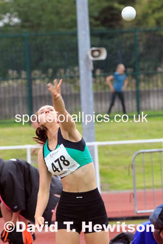 Womens under-17s shot putt, 2023 Northern Under-13s, Under-15s and Under-17s, Middlesbrough.  Photo: David T. Hewitson/Sports for All Pics